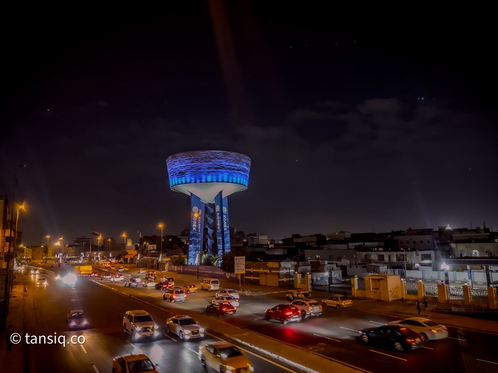 Bab Al-Sharqi water tower lighting
